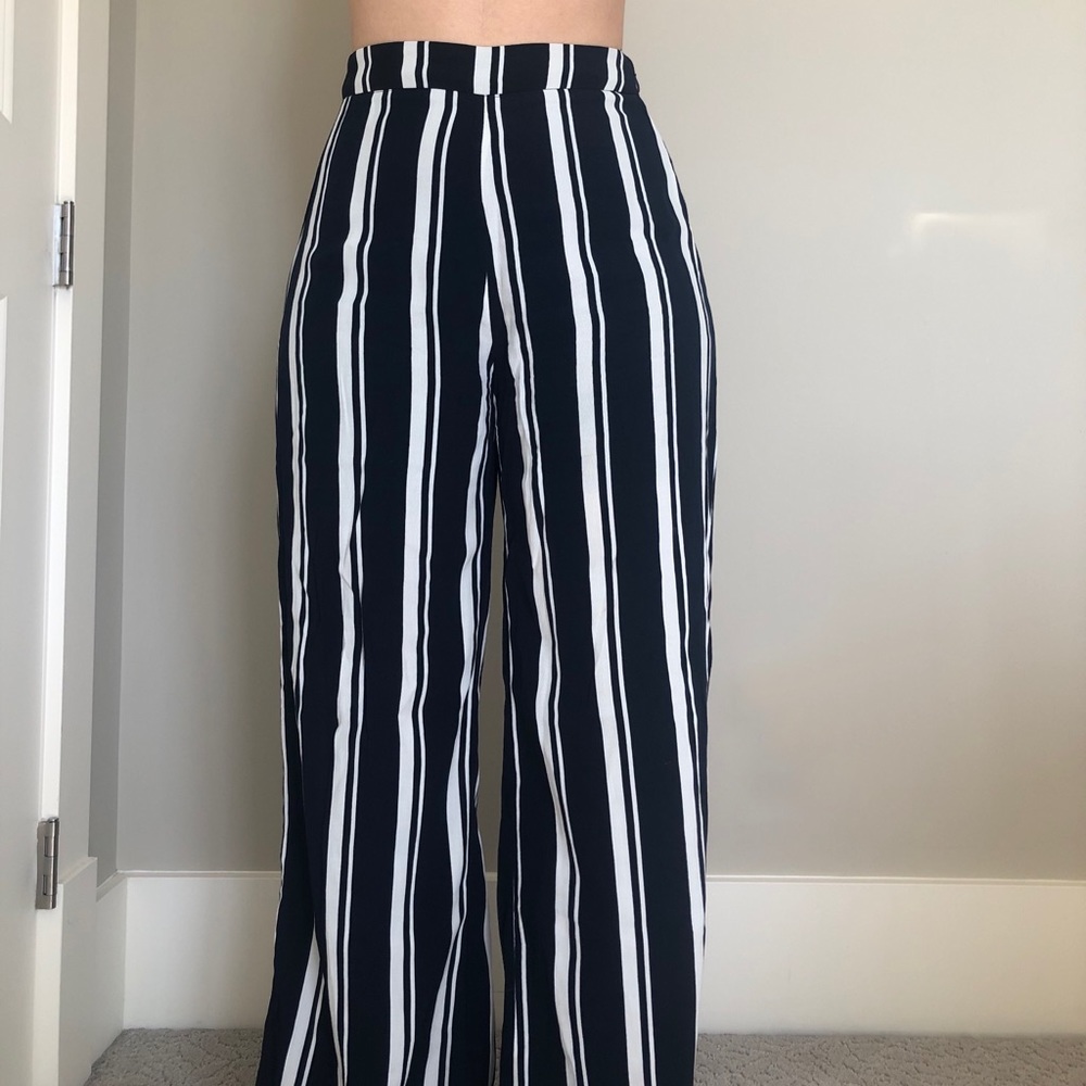 Straight cut flowy pants.